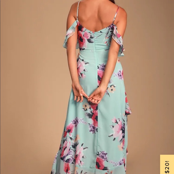 LuLus Floral Print Off-the-Shoulder High-low Dress - Picture 4 of 5